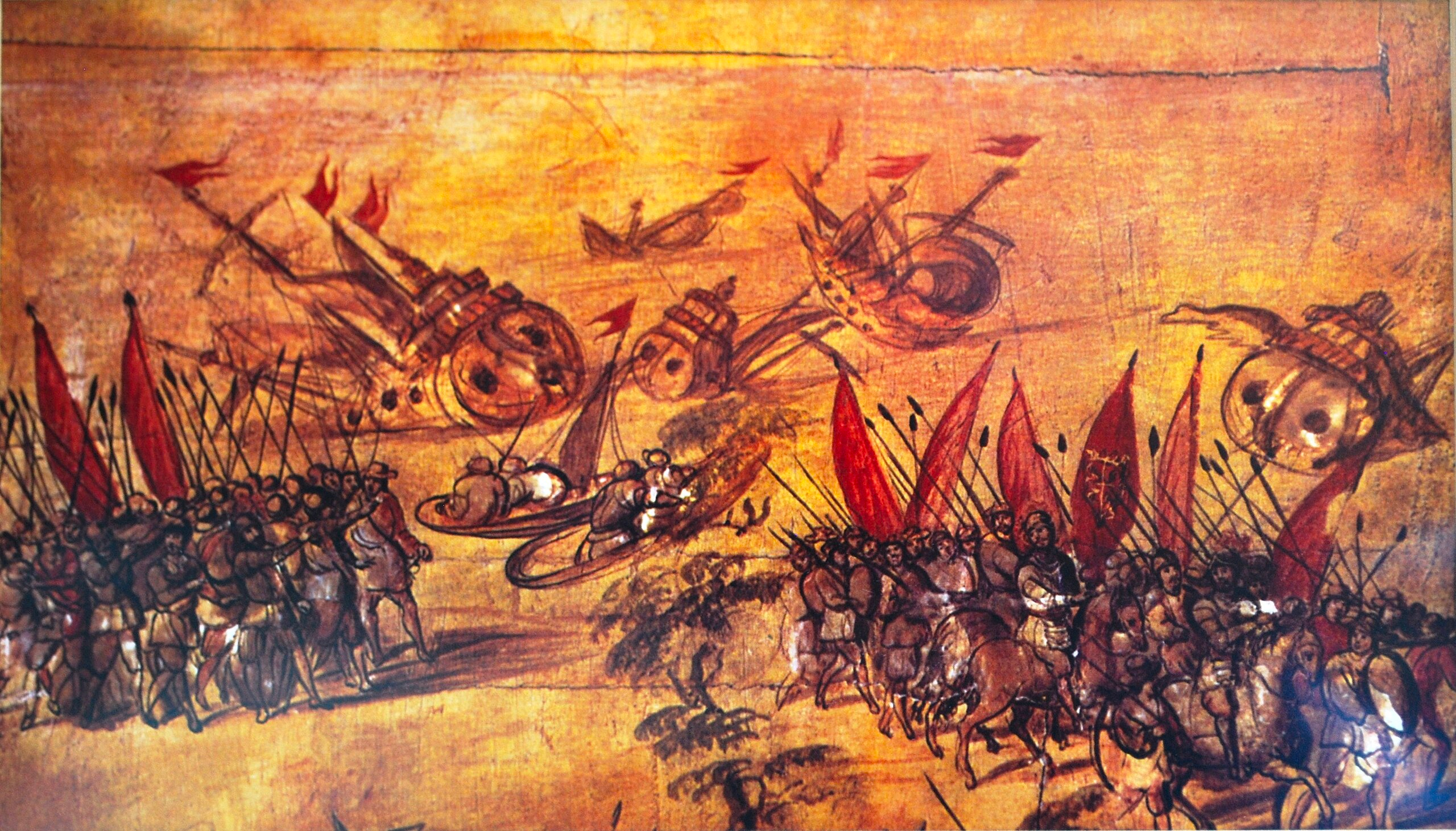 Hernan Cortes Scuttling the Ships